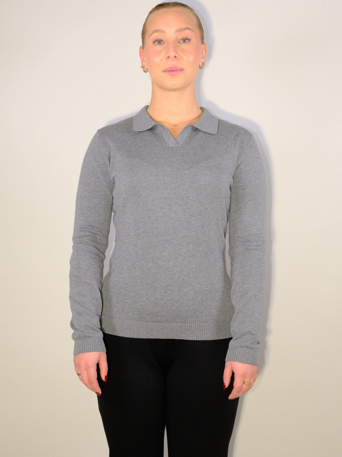 Splitneck polo Grey melange