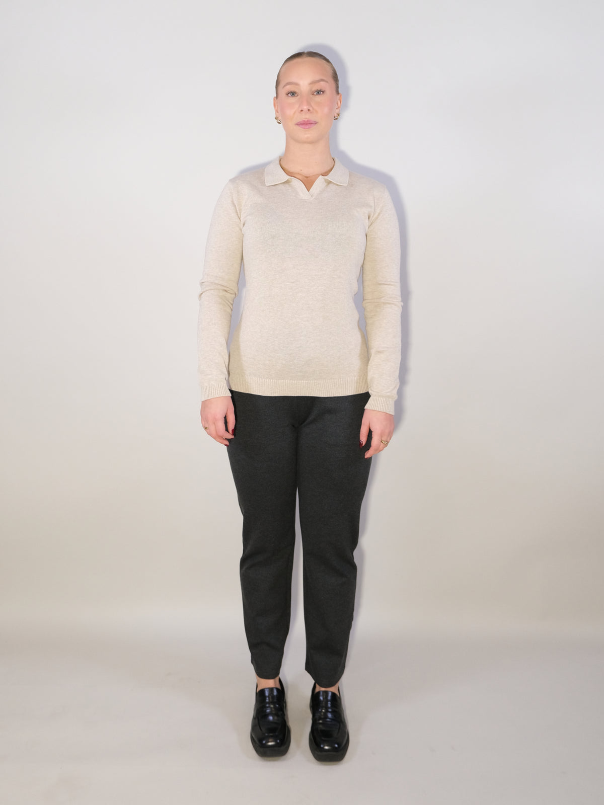 Splitneck polo Sand beige